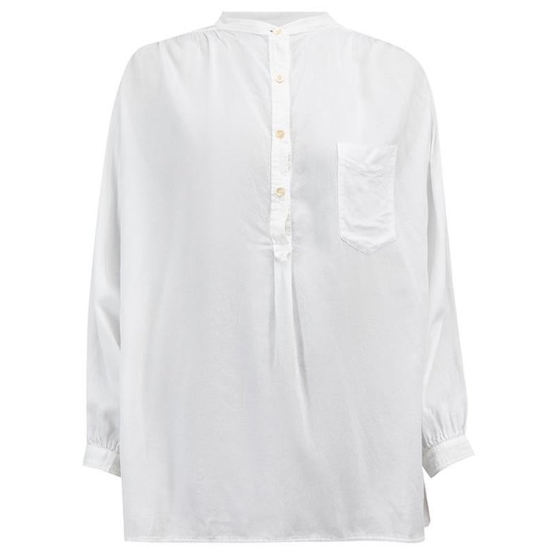Isabel Marant Étoile White Collarless Half Button Up Shirt Size M