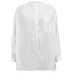 Isabel Marant Étoile White Collarless Half Button Up Shirt Size M