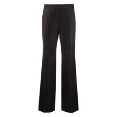 Gianfranco Ferrè Vintage purple pinstriped brown wool 90s trousers