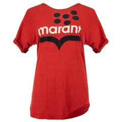 Isabel Marant Étoile Red Logo Print T-Shirt Size M