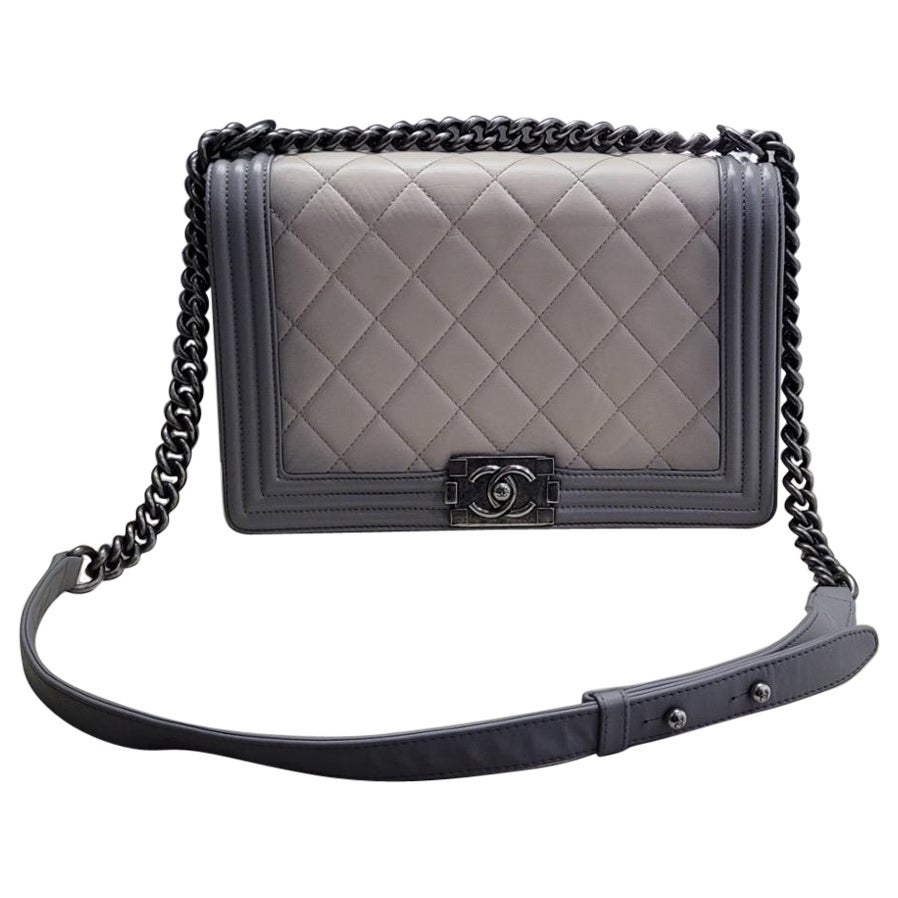 CHANEL Ombre Boy Large Quilted Flap Bag 