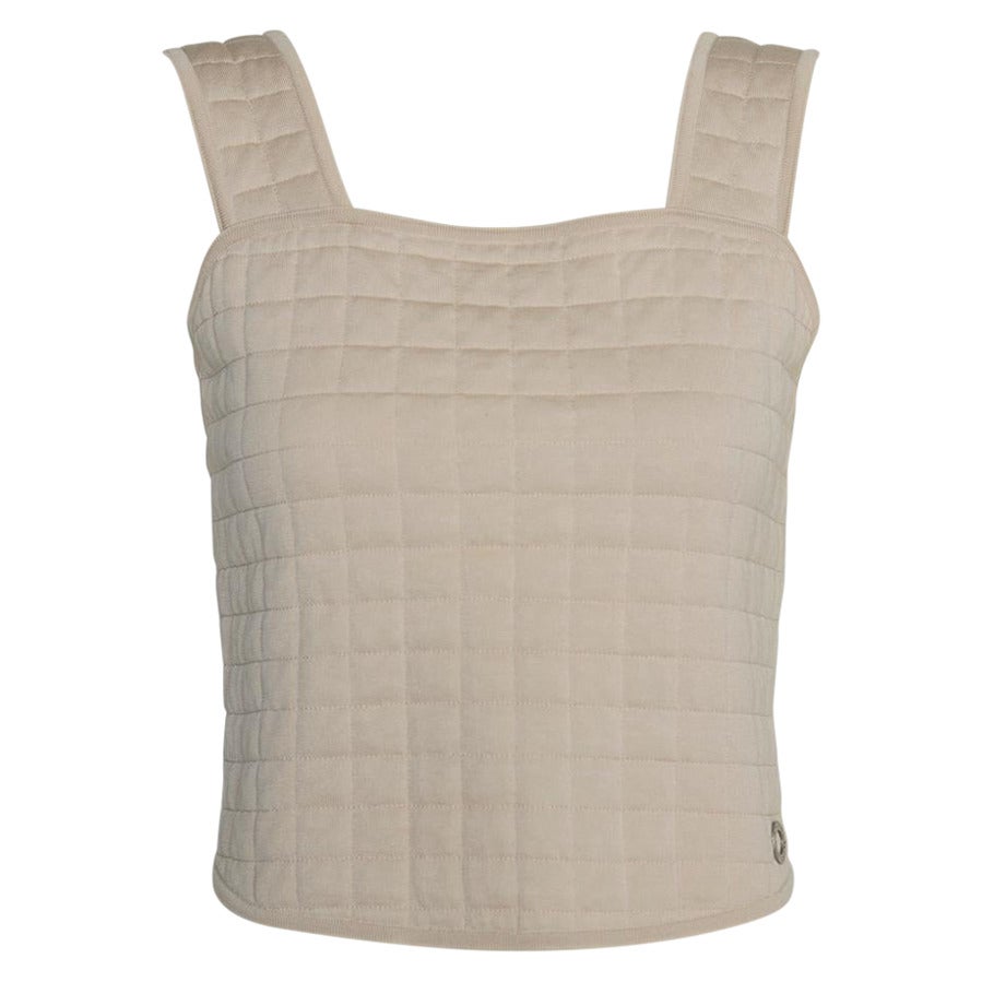 Chanel By Karl Lagerfeld Runway Padded Quilted Cotton Tank Top, SS2000 For Sale
