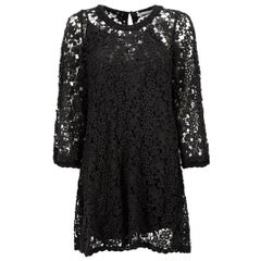 Isabel Marant Etoile Black Floral Lace Mini Dress Size S