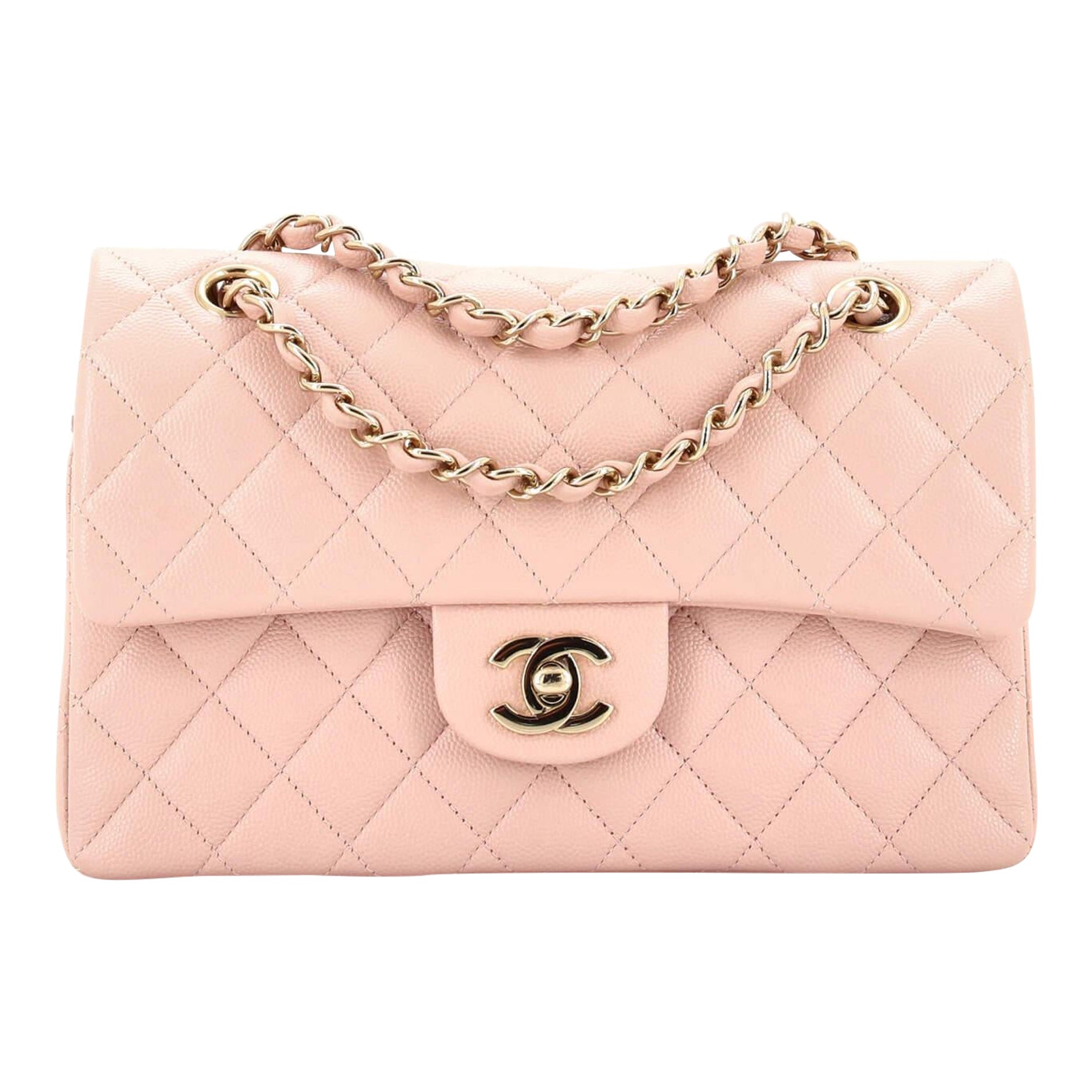 Chanel Classic Double Flap Bag Quilted Caviar Small For Sale at 1stDibs