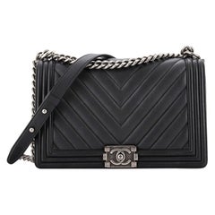 Chanel Boy Flap Bag Chevron Calfskin New Medium