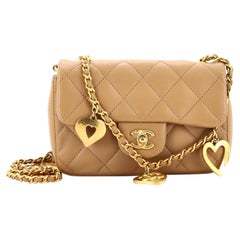 Chanel Heart Charms Flap Bag Quilted Lambskin Mini