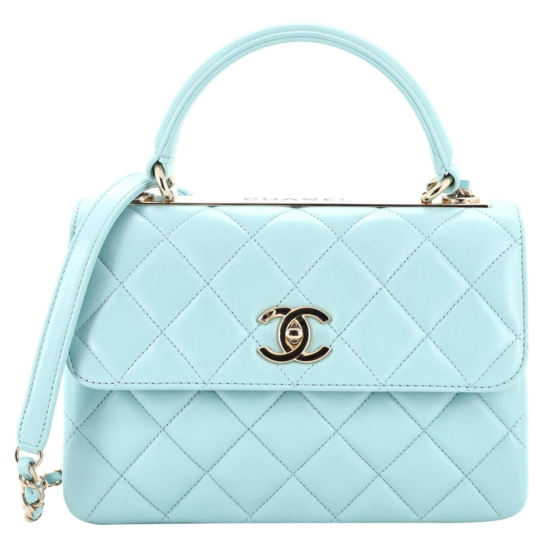 Chanel Trendy CC Top Handle Bag Quilted Lambskin Medium at 1stDibs