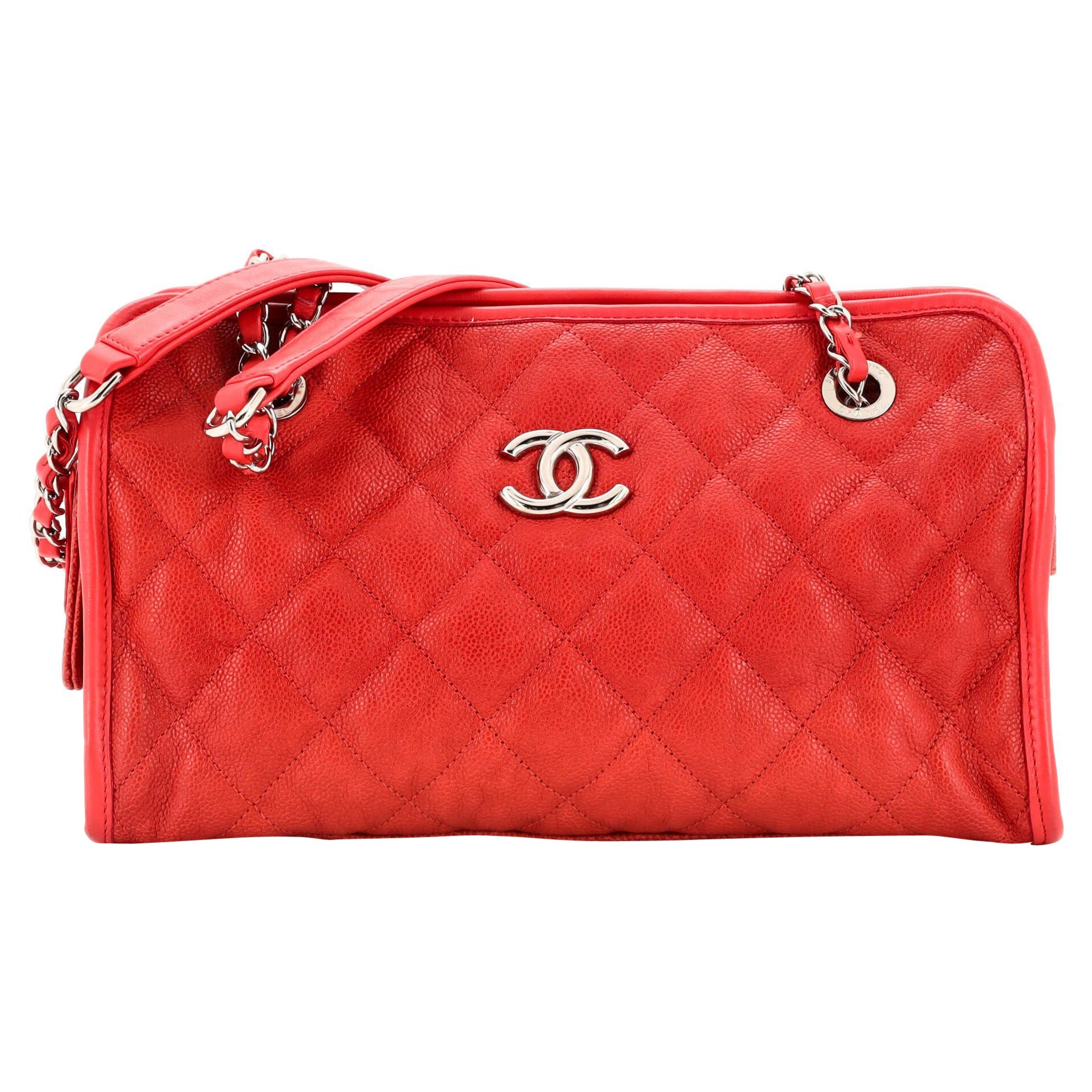 Chanel French Riviera Tote Quilted Caviar Small For Sale