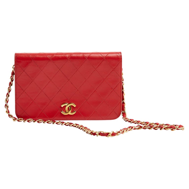 Chanel Dark Red Quilted Caviar Square Wallet On Chain WOC Gold Hardware,  2017 Available For Immediate Sale At Sotheby's