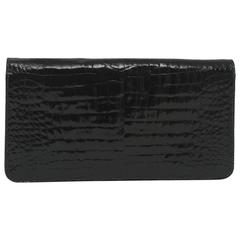 Vintage Charles Jourdan Black Croc Clutch