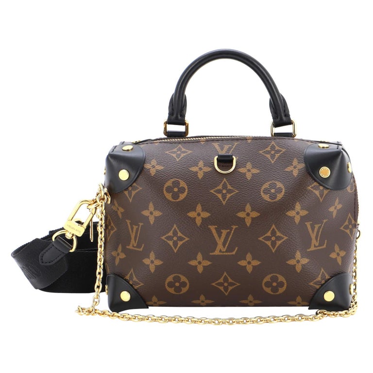 Louis Vuitton Black Lizard Studded Petite Malle Crossbody Bag with Box For  Sale at 1stDibs