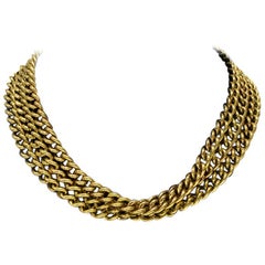 1980's Givenchy Gold Triple Strand Chain Choker