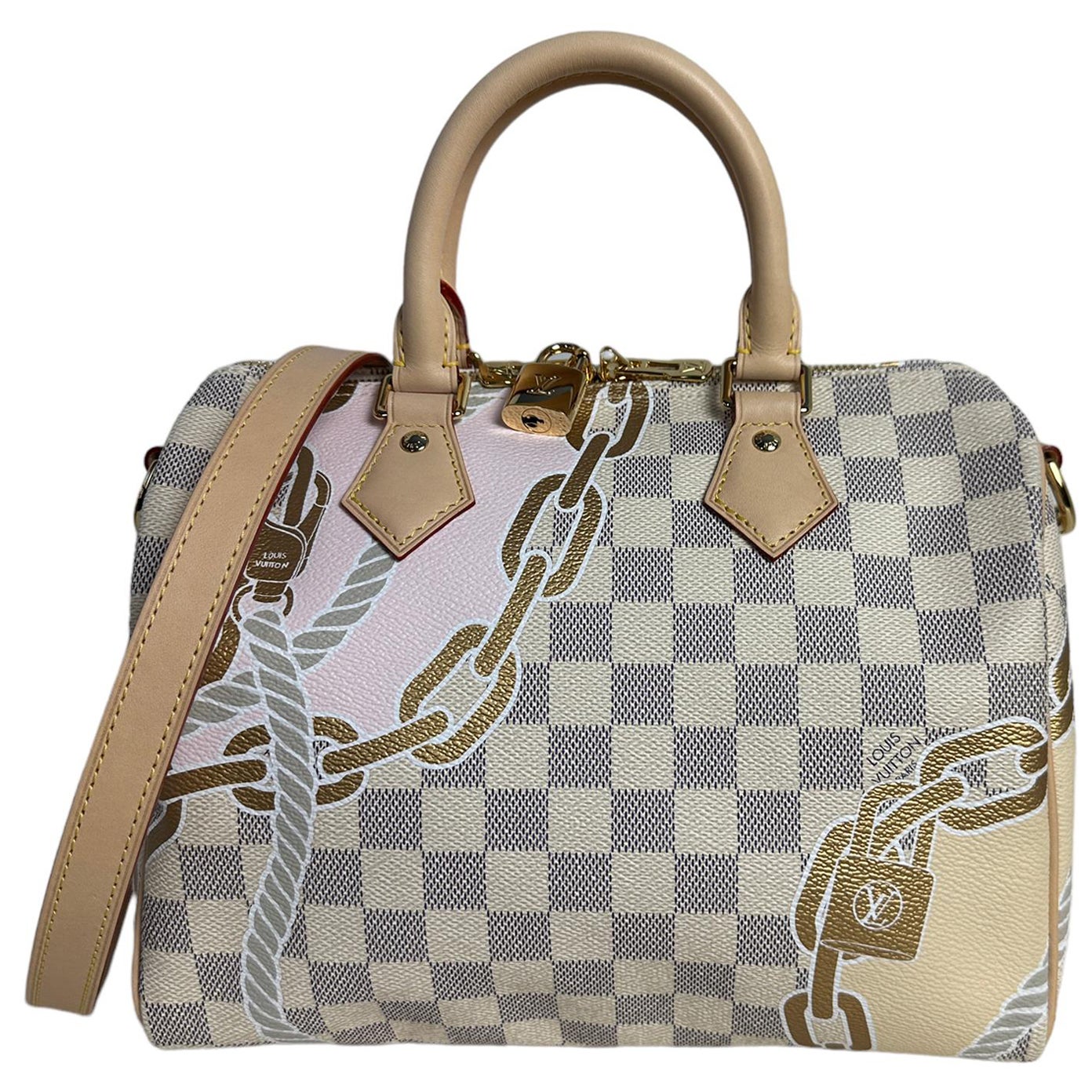 Louis Vuitton Limited Edition Nautical Damier Azur Speedy Bandouliere 25 Bag For Sale