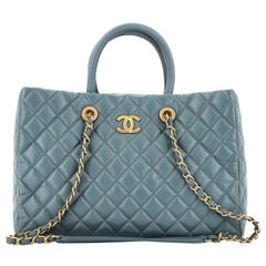 Chanel Coco Handle Shopping Tote Quilted Aged Calfskin Medium at 1stDibs
