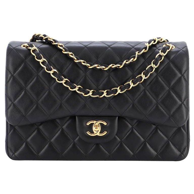 Chanel Classic Double Flap Bag Quilted Lambskin Jumbo at 1stDibs