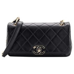 Chanel Twist Chain Enamel CC Flap Bag Quilted Lambskin Large