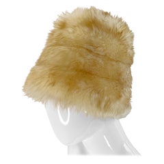 Yves Saint Laurent Fall 1976 Russian Collection Shearling Honey Tan Fur Hat 70s