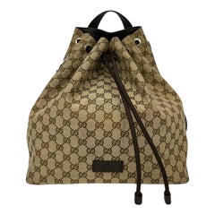 Used Gucci GG Supreme Drawstring Backpack