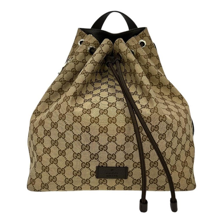Gucci GG Supreme Drawstring Backpack For Sale at 1stDibs | gucci drawstring  backpack