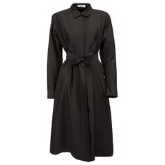 Used Black Silk Midi Shirt Dress Size L