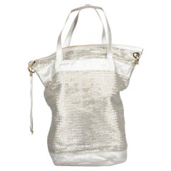 Jimmy Choo Women's Silver Chainmail & Leather Tote