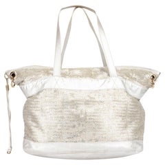 Used Jimmy Choo Women's Silver Leather & Chainmail Tote