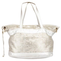 Tote da donna Jimmy Choo in pelle argentata e cotta a catena