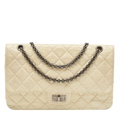 Chanel Ivory Aged Quilted Leather Reissue 2.55 Classic 227 Flap Bag