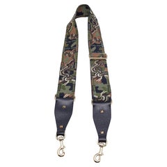 Valentino Mehrfarbige Camu-Gitarmbanduhrriemen aus Stoff und Leder