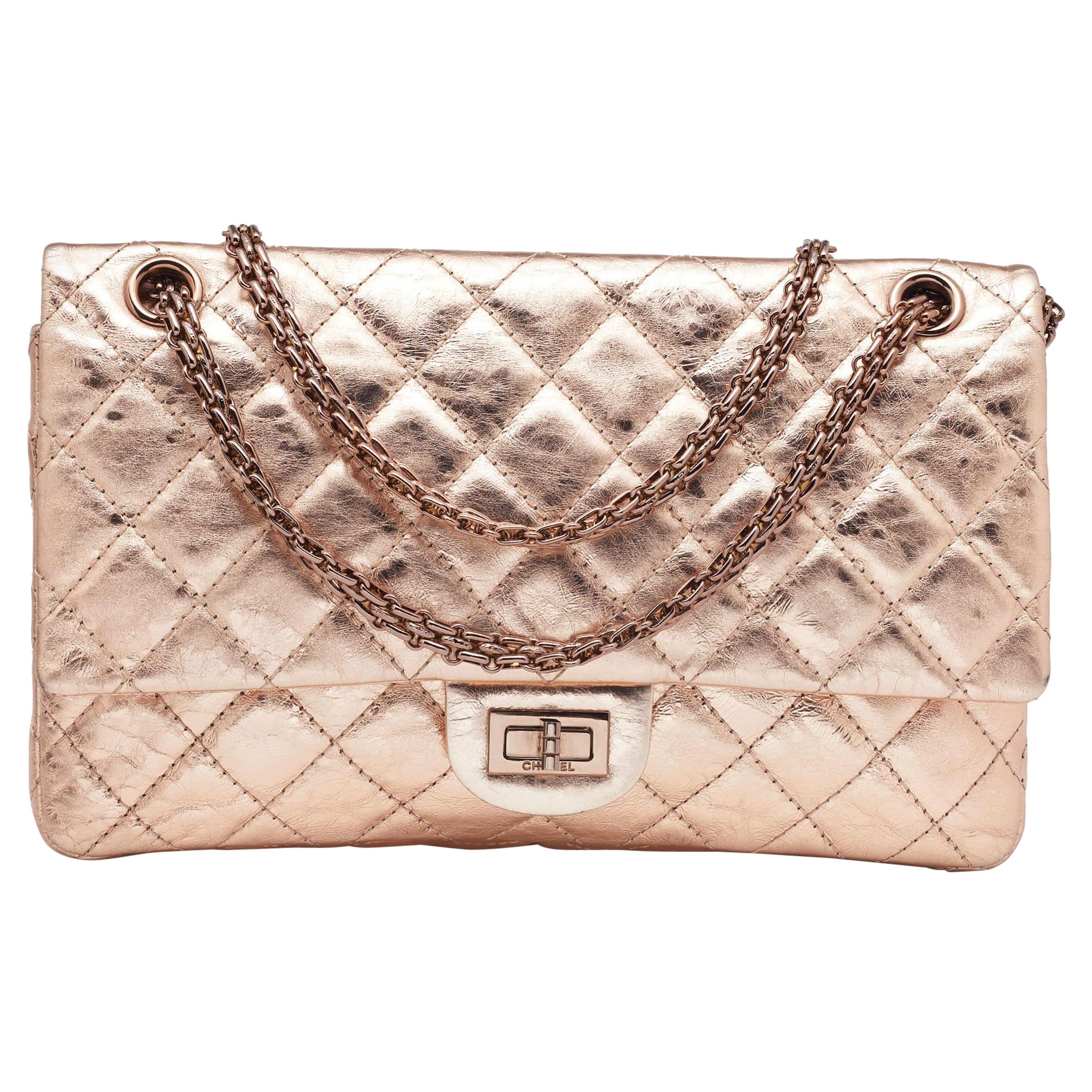 Chanel Rose Gold Quilted Leather Reissue 2.55 Classic 226 Flap Bag