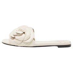 Chaussures plates en cuir blanc Atelier 03 Rose Edition de Valentino, Taille 36