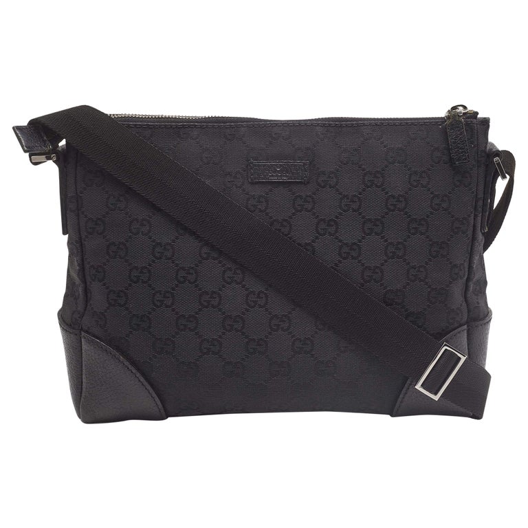 Gucci Gg Imprimé Flat Messenger Bag in Black for Men