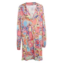 Chanel Multicolor Printed Jersey Full Sleeve Mini Dress L