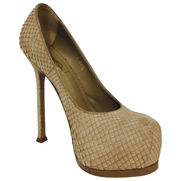 ysl high heels ysl beige python high heel pumps with covered platforms at ysl high heels ysl beige python high heel pumps with covered platforms at