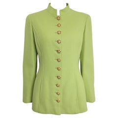Chanel Green Wool Gripoix Jacket