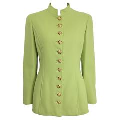 Chanel Green Wool Gripoix Jacket 1
