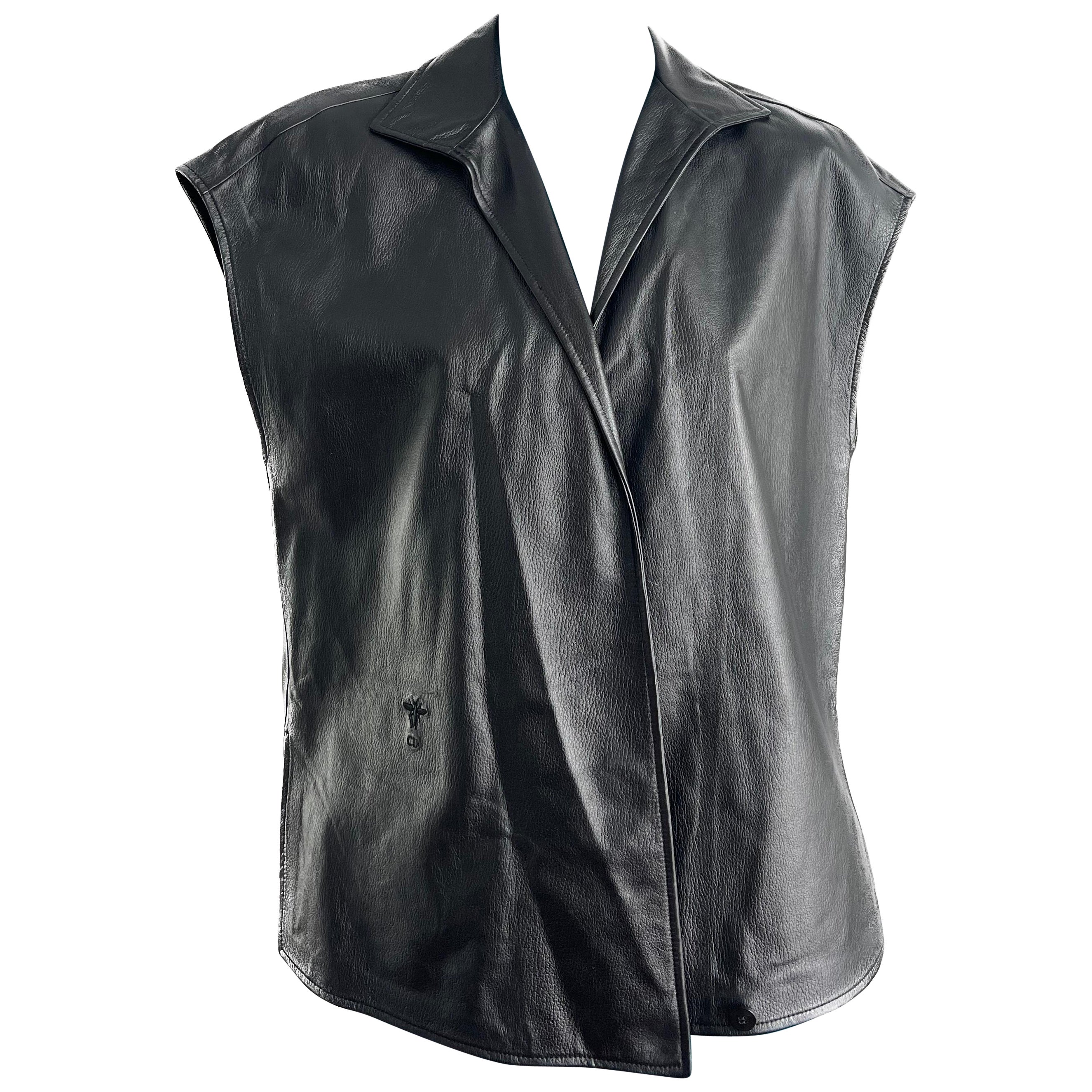 Christian Dior 2019 Runway Leather Vest  For Sale