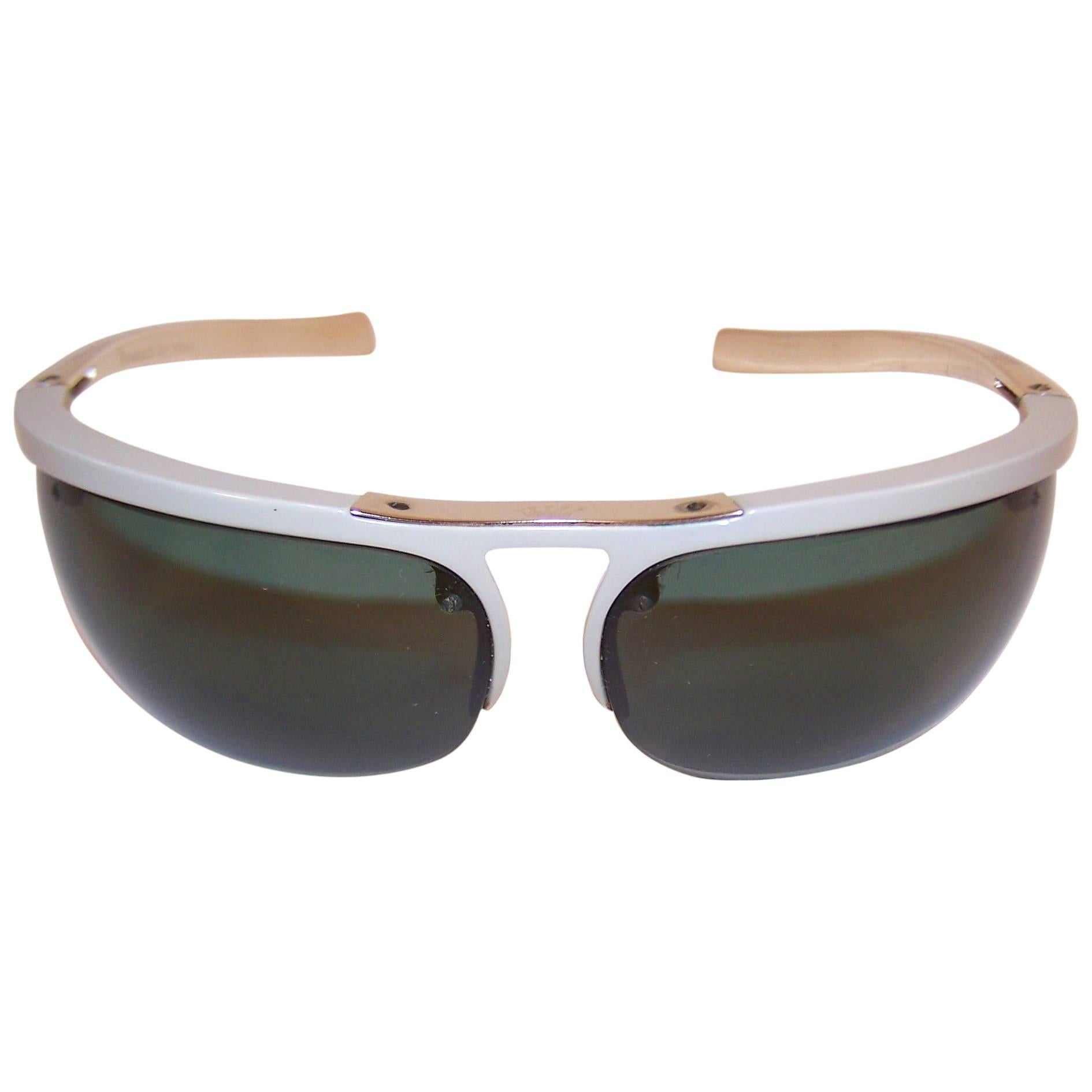 Sporty & Futuristic 1960's Renauld of France Wrap Around Sunglasses