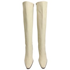 Celine White Suede Long Boots