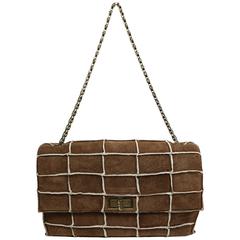 Chanel Brown Identification Suede Flap Bag 4