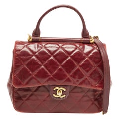 Chanel Coco Top Handle Bag Chevron Calfskin Large at 1stDibs
