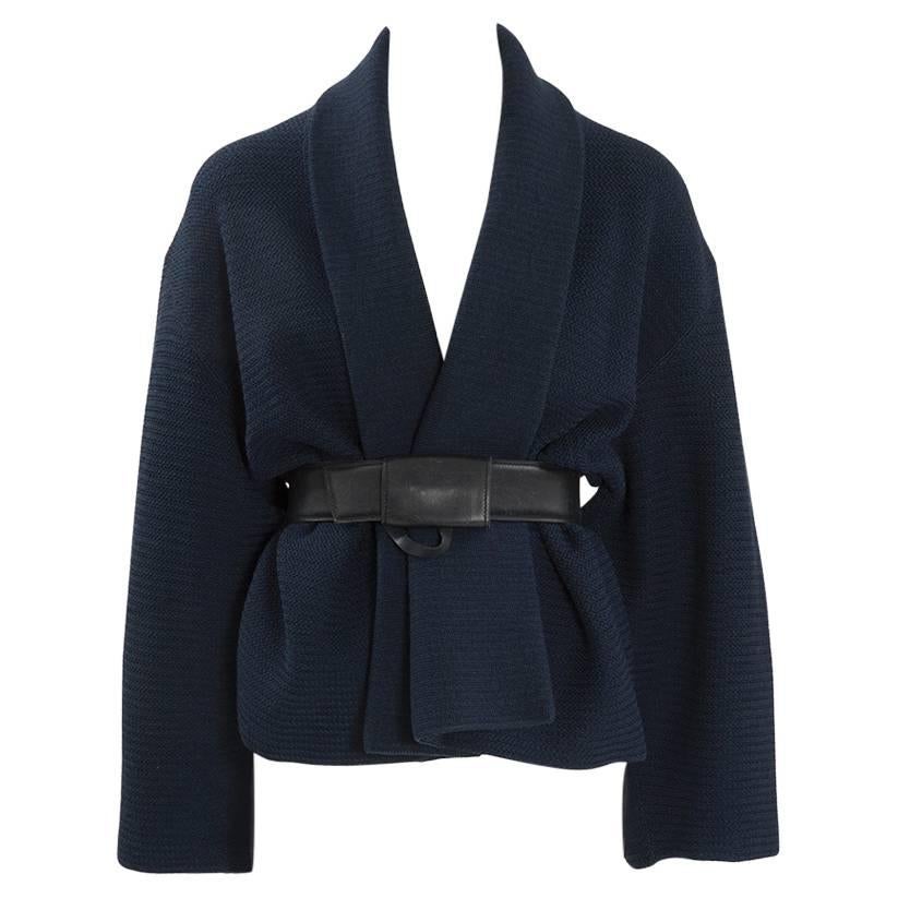 Rare Alaia Wool Knit Belted Kimono Jacket