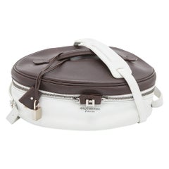 Balenciaga Brown/White Leather Top Handle Bag