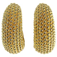 Oversized Ciner Gold Gilt Hoop earrings Never worn 1980s 1
