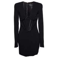 Versace Black Crepe Corset Mini Dress S
