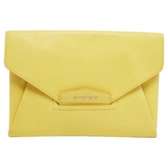 Givenchy Lemon Yellow Leather Medium Envelope Antigona Clutch
