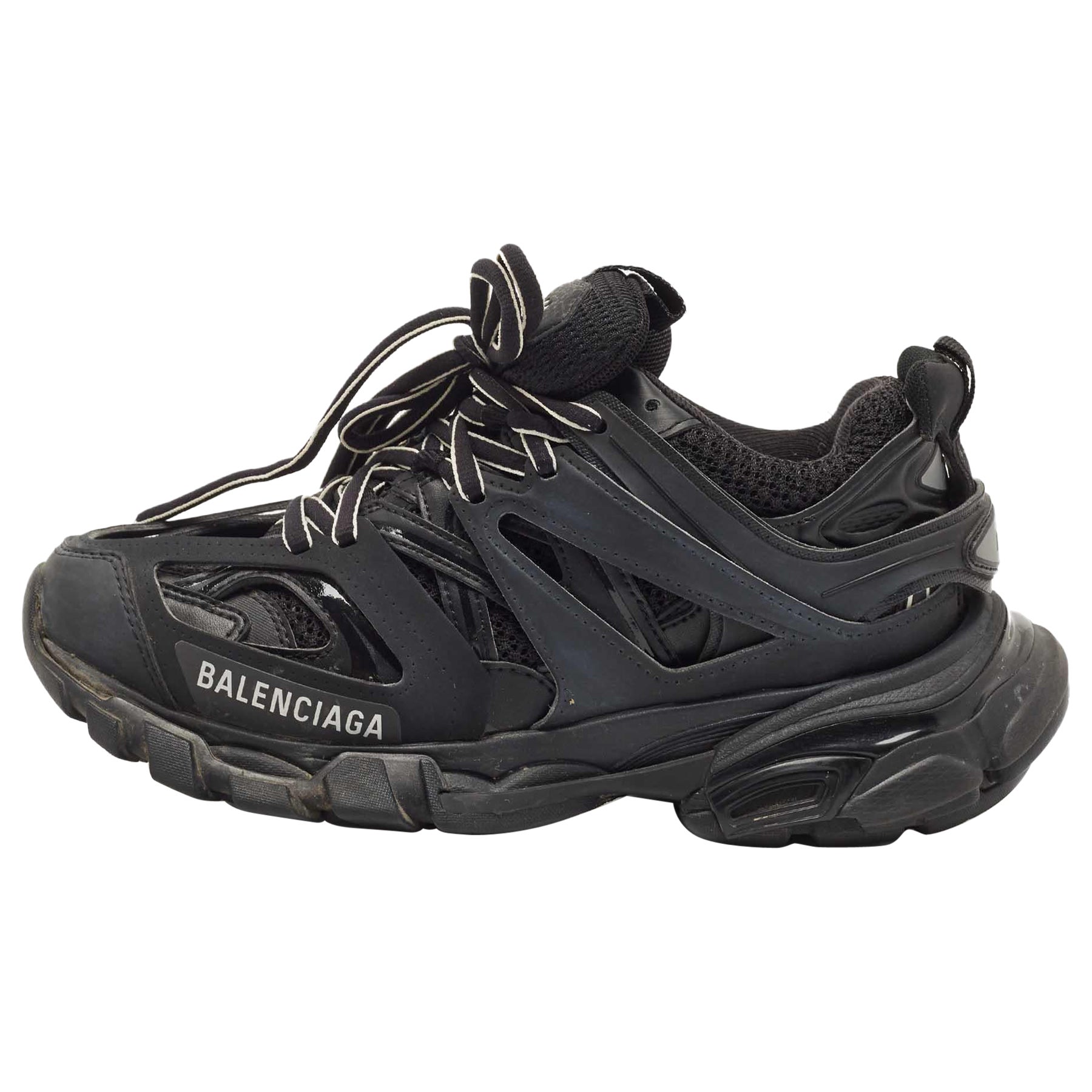 Balenciaga Baskets basses Track 2 en caoutchouc et maille noires, Taille 35