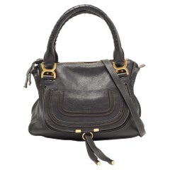 Used Chloe Black Leather Medium Marcie Shoulder Bag
