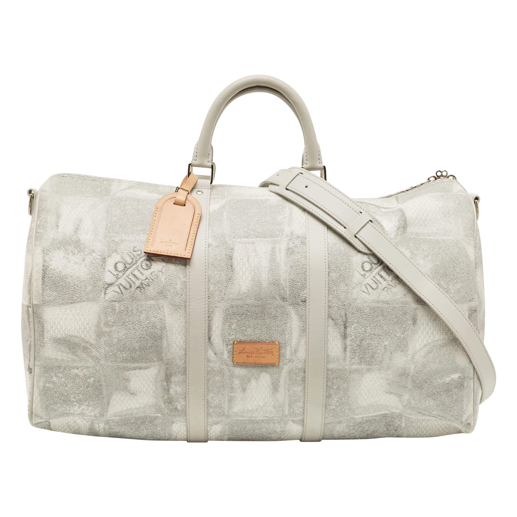 Louis Vuitton Damier Salt Canvas Keepall 50 Bandouliere Bag For