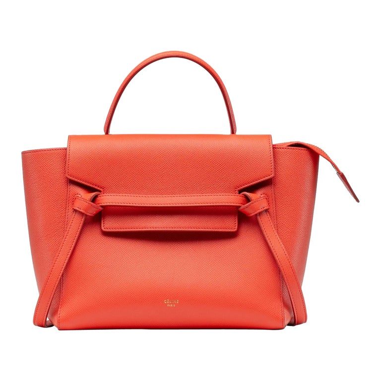 Celine Micro Belt Bag Light Red Grained Calfskin For Sale at 1stDibs